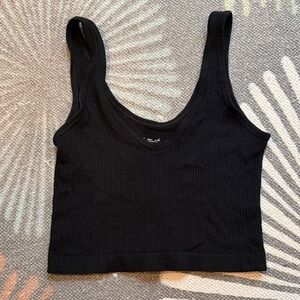 Urban Outfitters Black Ribbed Out From Under Tank Top